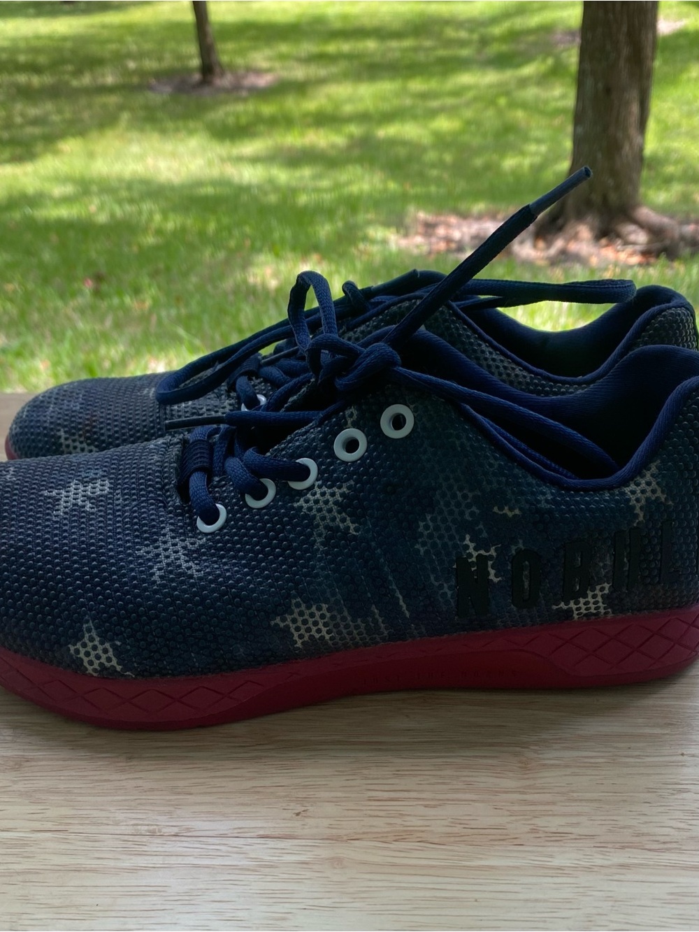 NOBULL Navy Athletic Shoes with Red Sole
